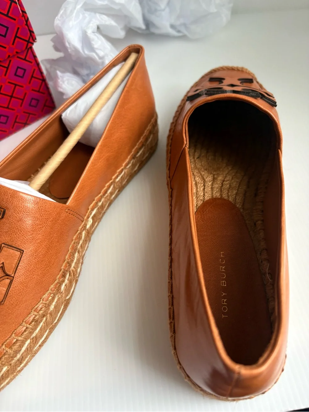 Tory Burch Women's INES Platform Espadrilles Tan 8.5 NIB